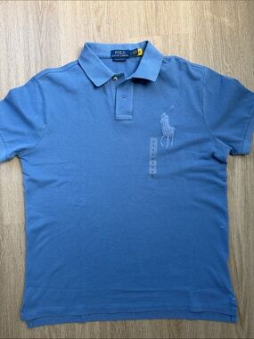 Polo by Ralph Lauren Light Blue Men's Polo Shirt L